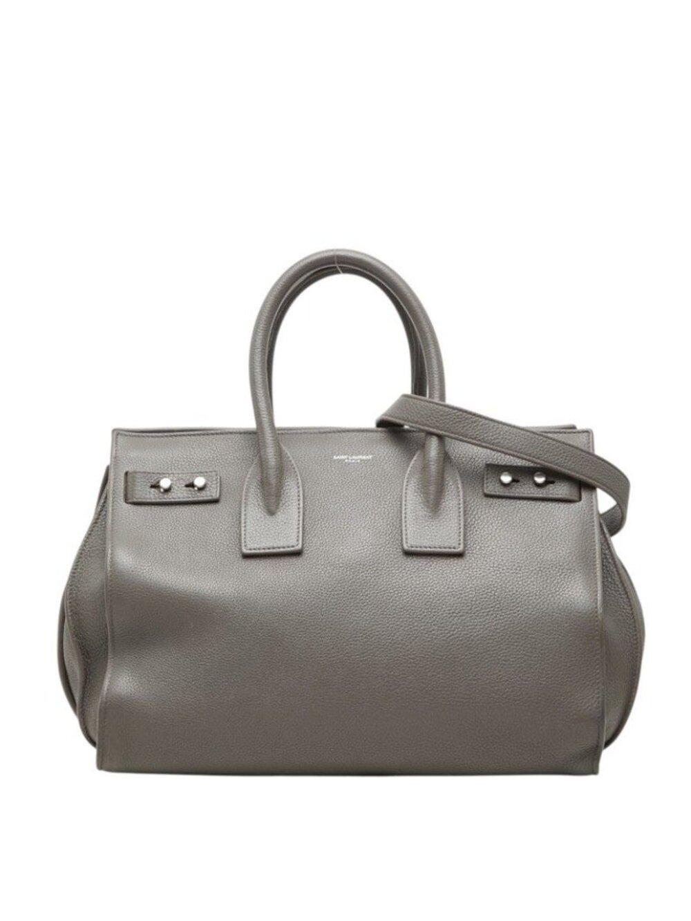 Saint Laurent Sac de Jour Souple Small 2-Way Shoulder Bag Gray Leather